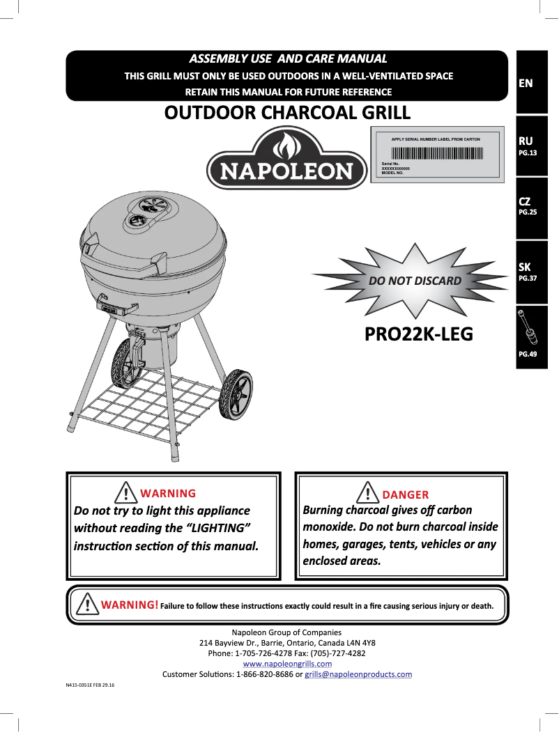 Imagen de la primera página del manual del dispositivo PRO22-LEG-2