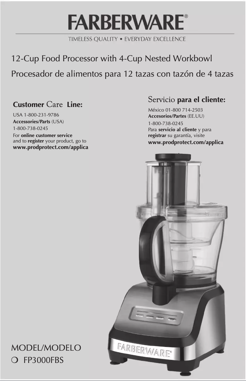Página 1 del manual Manual de usuario Farberware FP3000FBSC