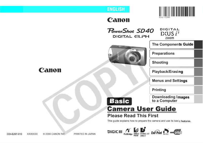 Imagen de la primera página del manual del dispositivo Digital IXUS i7