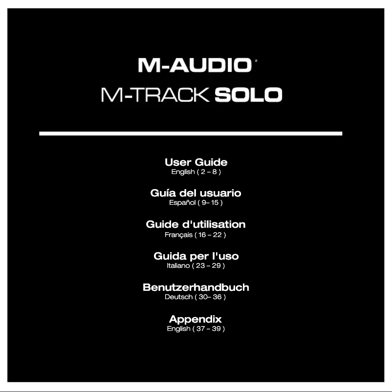 Página nº 1 - Manual de usuario M-Audio M-Track Solo