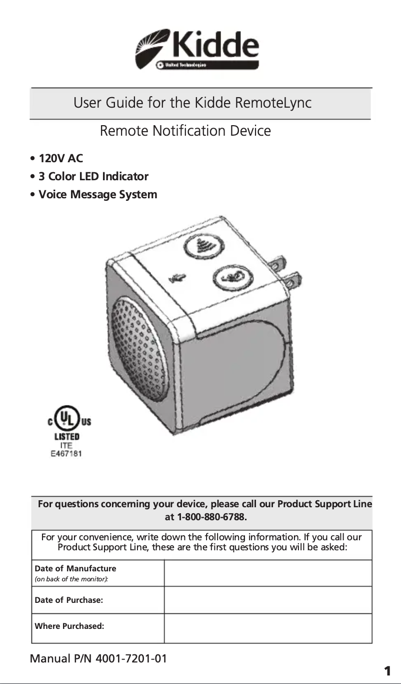 Imagen de la primera página del manual del dispositivo RemoteLync 21026465