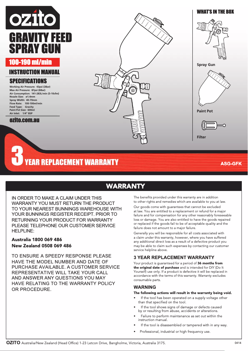 Imagen de la primera página del manual del dispositivo ASG-GFK