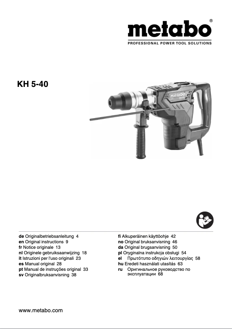 Imagen de la primera página del manual del dispositivo KH 5-40