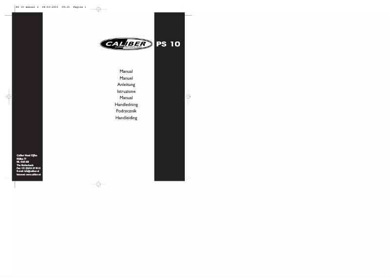 Imagen de la primera página del manual del dispositivo PS 10