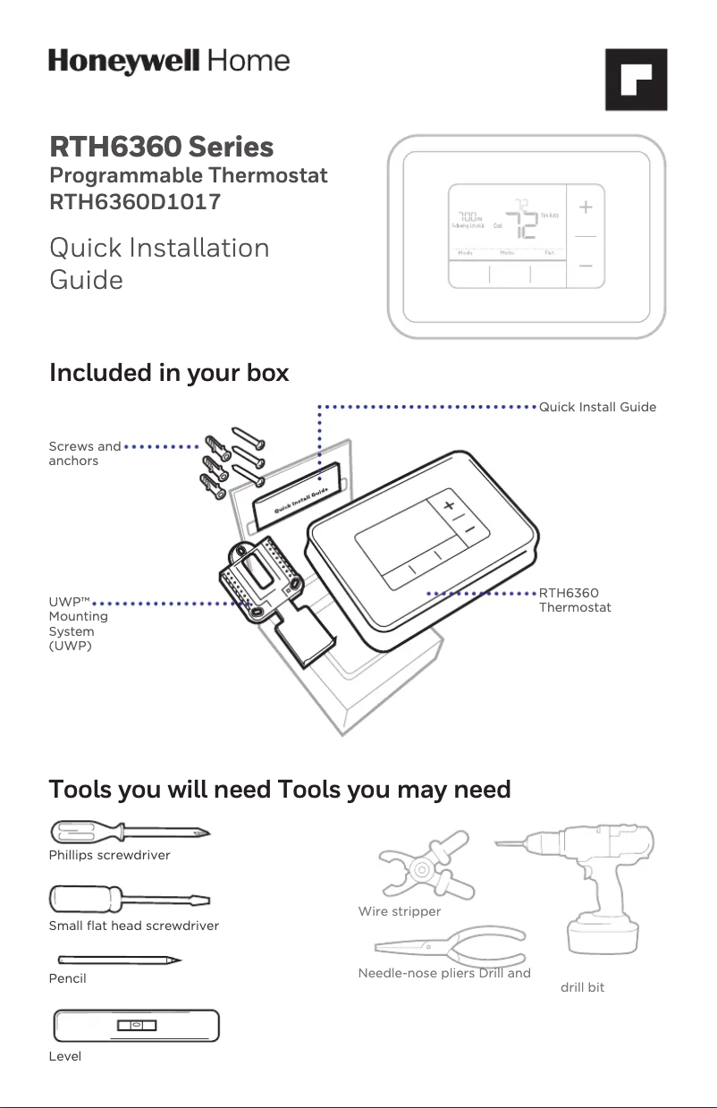 Imagen de la primera página del manual del dispositivo RTH6350D1000/U