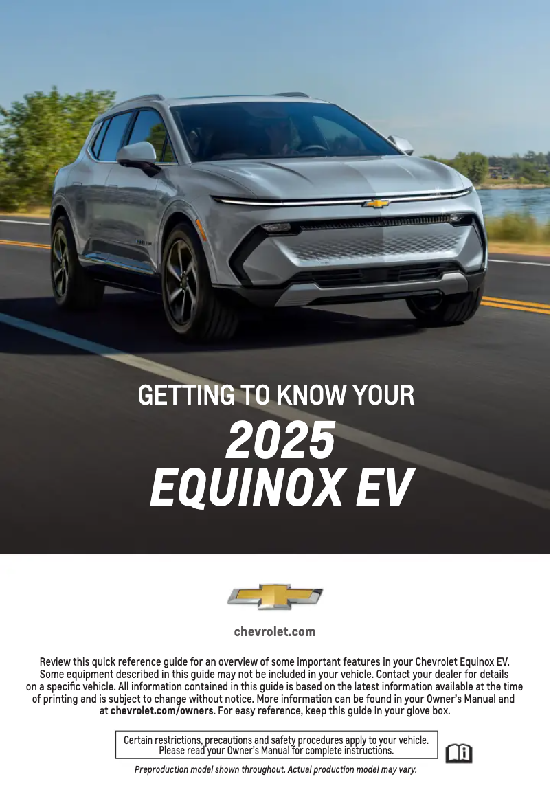 Página 1 del manual Guía de inicio rápido Chevrolet Equinox EV (2025)
