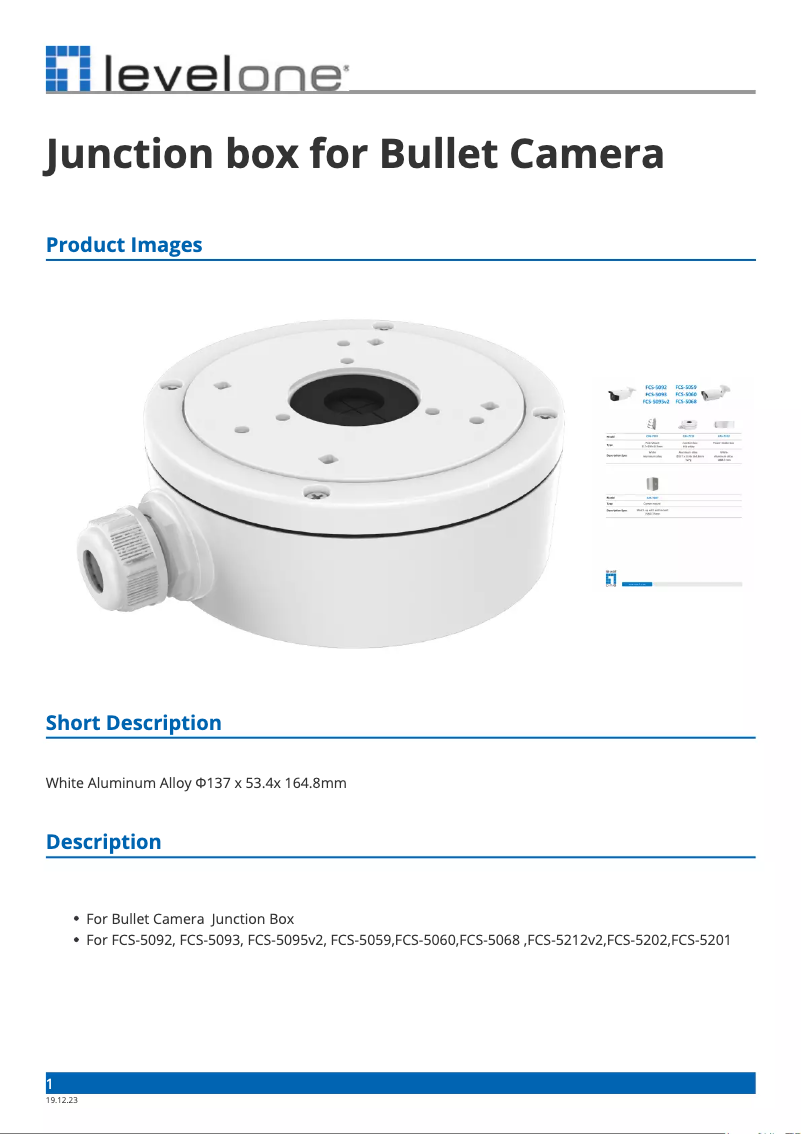 Página 1 del manual Ficha técnica LevelOne CAS-7311
