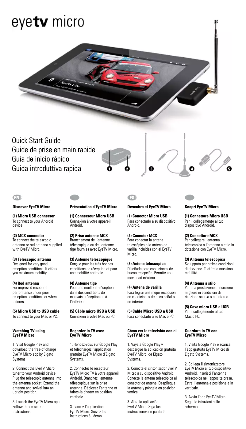 Página 1 del manual Manual de usuario Elgato EyeTV Micro