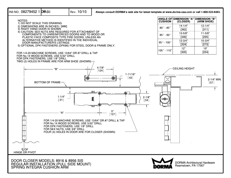 Página 1 del manual Manual de usuario Dormakaba 8900 REG