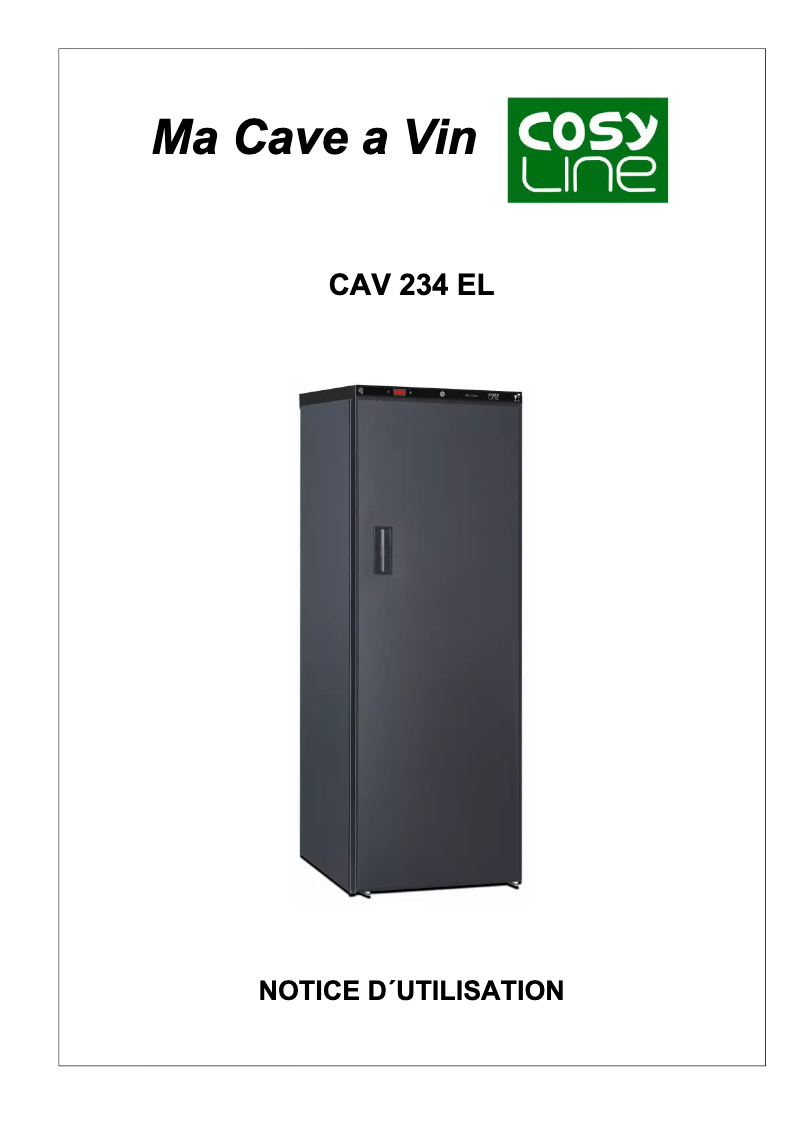 Imagen de la primera página del manual del dispositivo CAV 234 EL