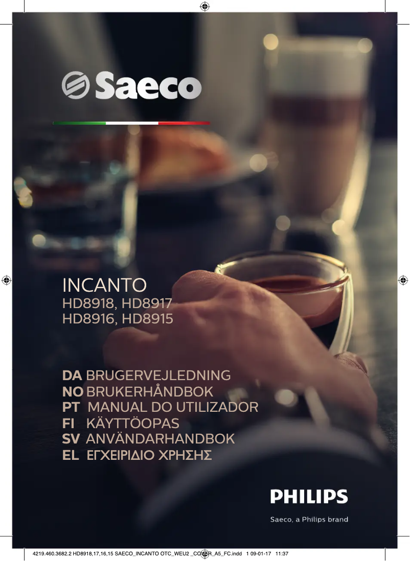 Imagen de la primera página del manual del dispositivo Saeco Incanto HD8915