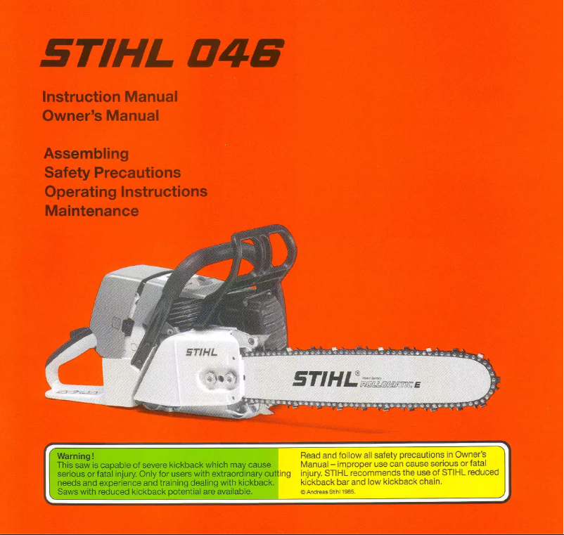 Página 1 del manual Manual de usuario Stihl 046