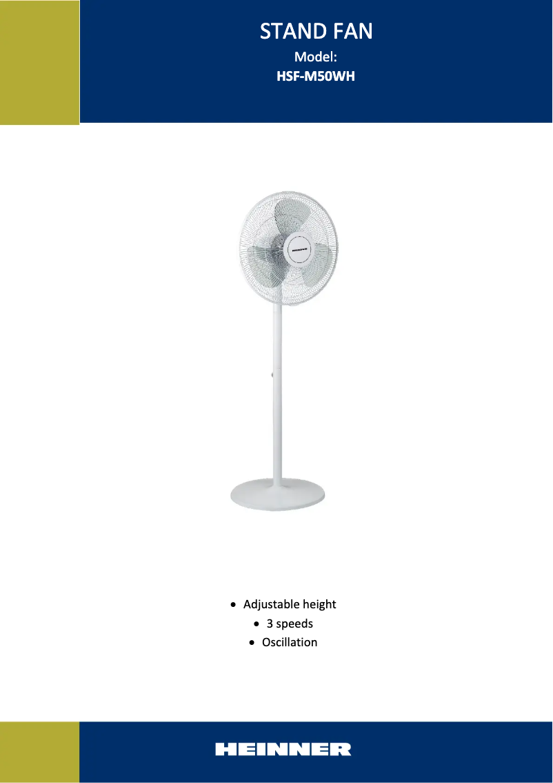 Imagen de la primera página del manual del dispositivo HSF-M50WH