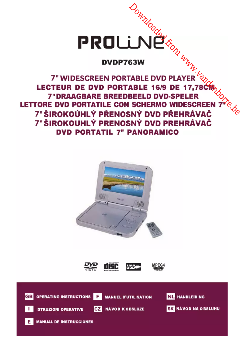 Página 1 del manual Manual de usuario Proline DVDP763W