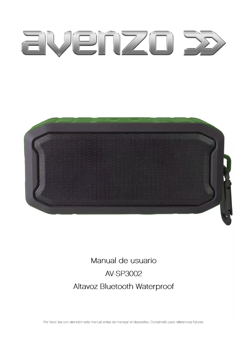 Imagen de la primera página del manual del dispositivo AV-SP3002BG