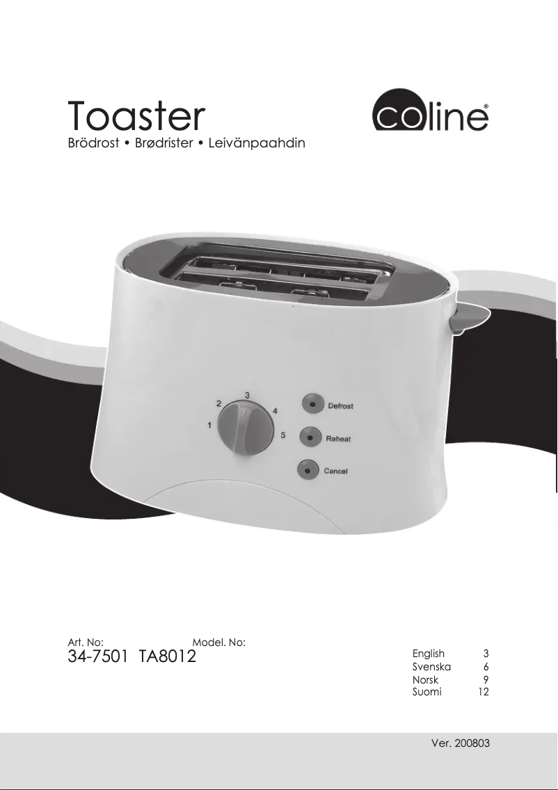 Imagen de la primera página del manual del dispositivo TA8012