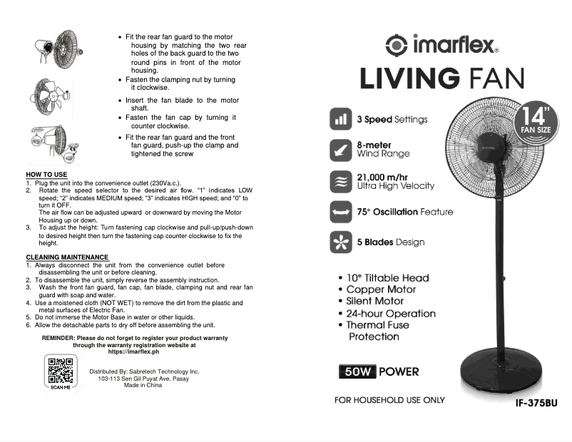 Página 1 del manual Manual de usuario Imarflex IF-375BU