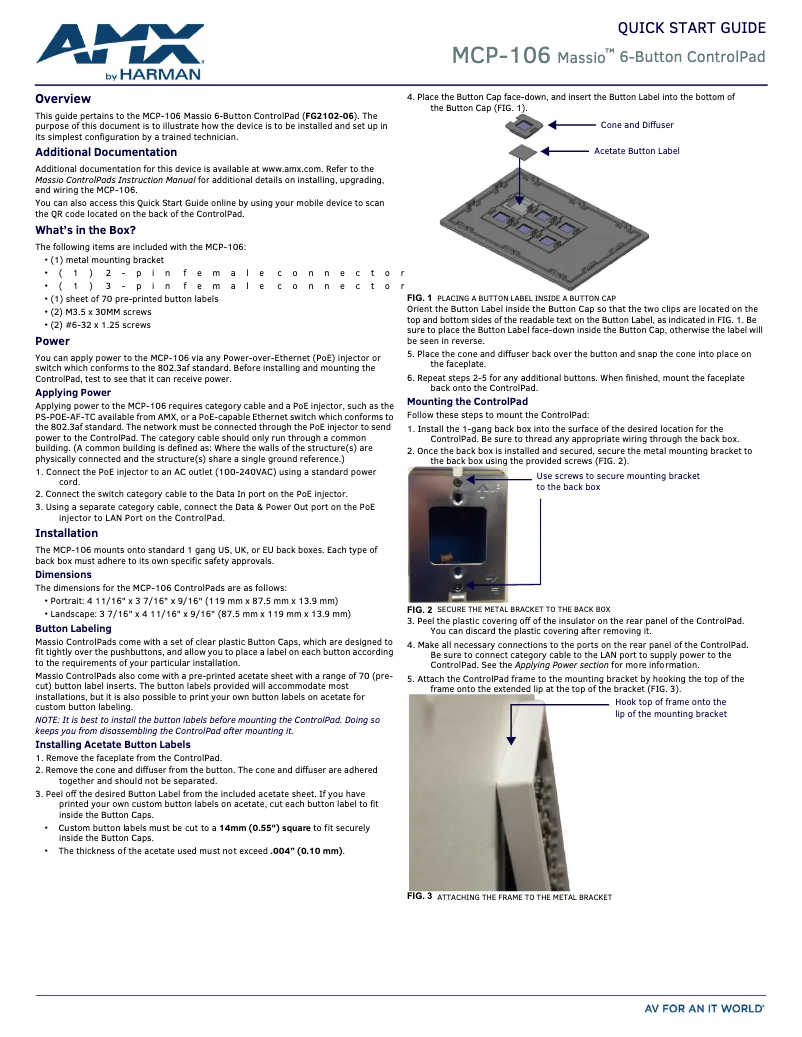 Imagen de la primera página del manual del dispositivo MCP-106