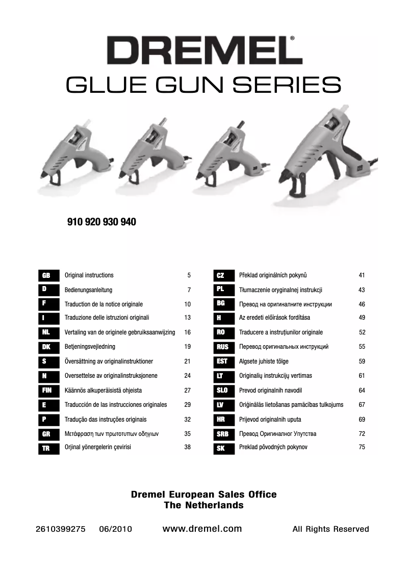 Página 1 del manual Manual de usuario Dremel 920