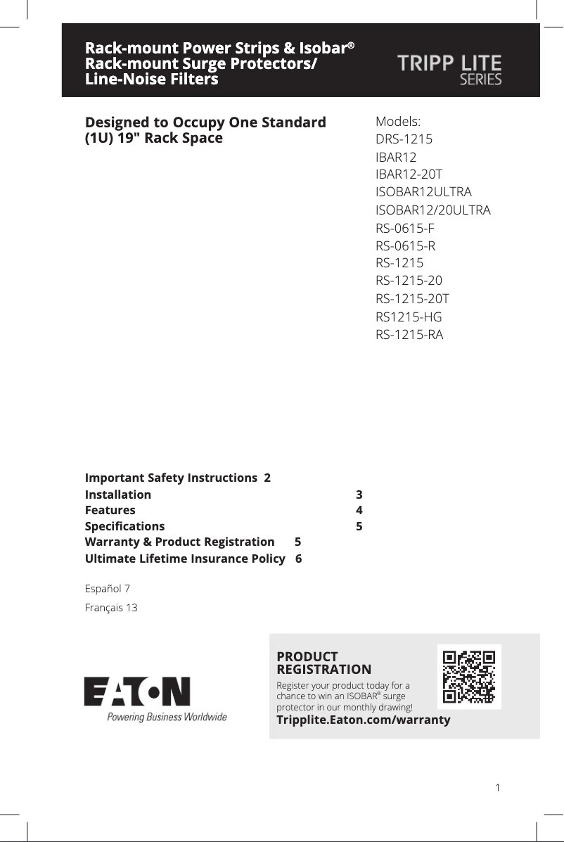 Imagen de la primera página del manual del dispositivo RS-1215