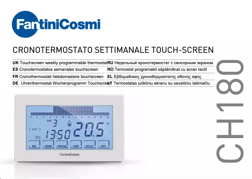 Imagen de la primera página del manual del dispositivo Intellicomfort CH180