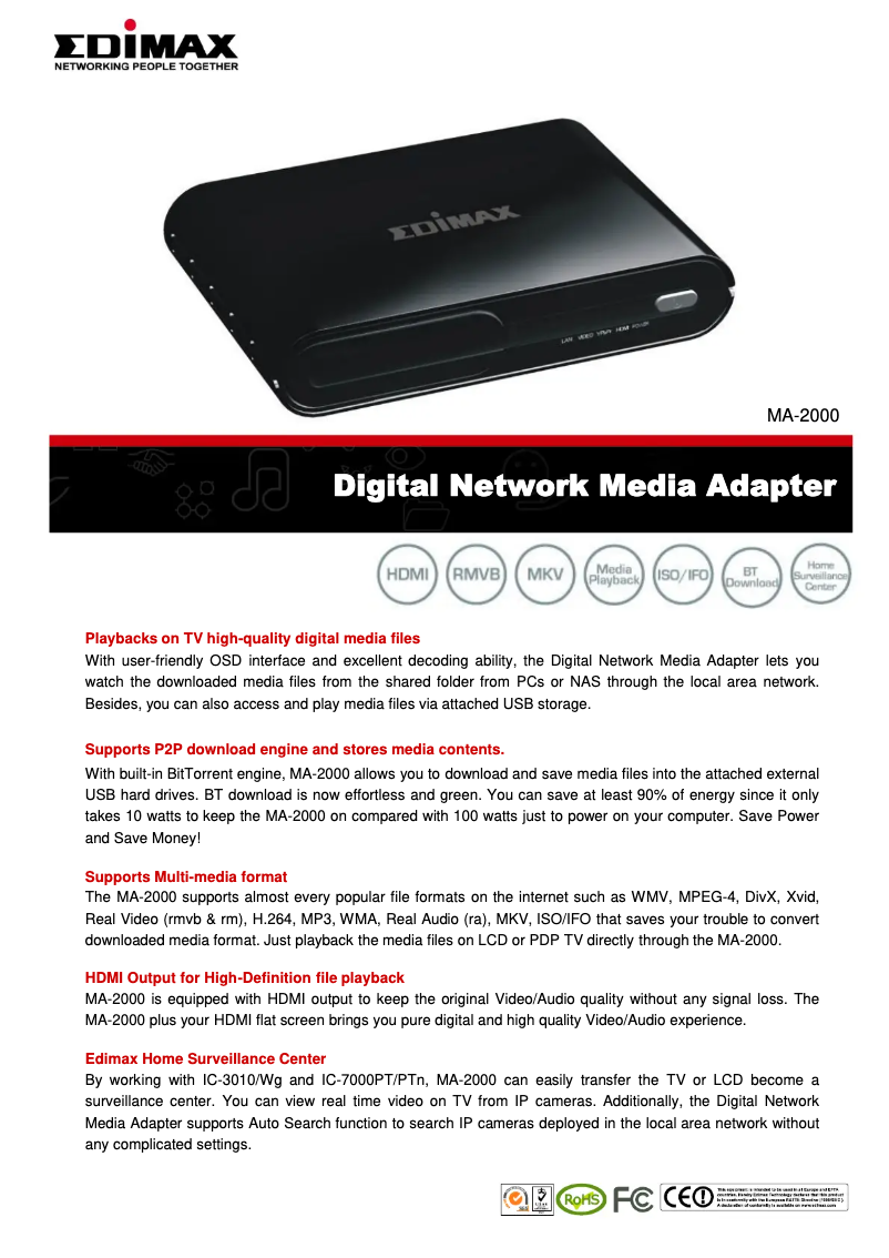 Imagen de la primera página del manual del dispositivo MA-2000
