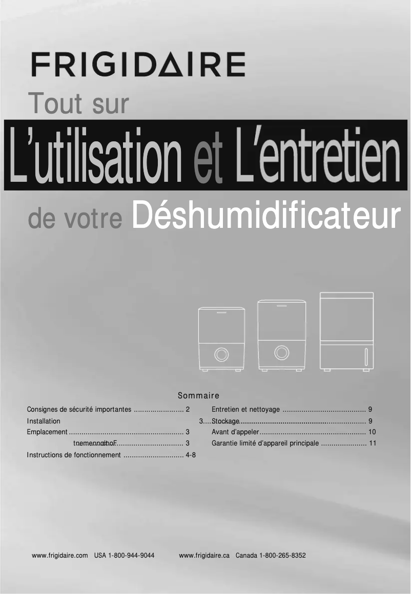 Página 1 del manual Manual de usuario Frigidaire FFAD3033R1