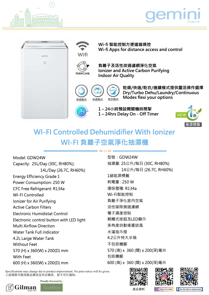 Imagen de la primera página del manual del dispositivo GDW24W