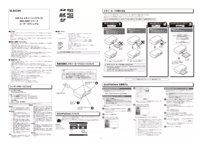 Imagen de la primera página del manual del dispositivo MR3-A007BK