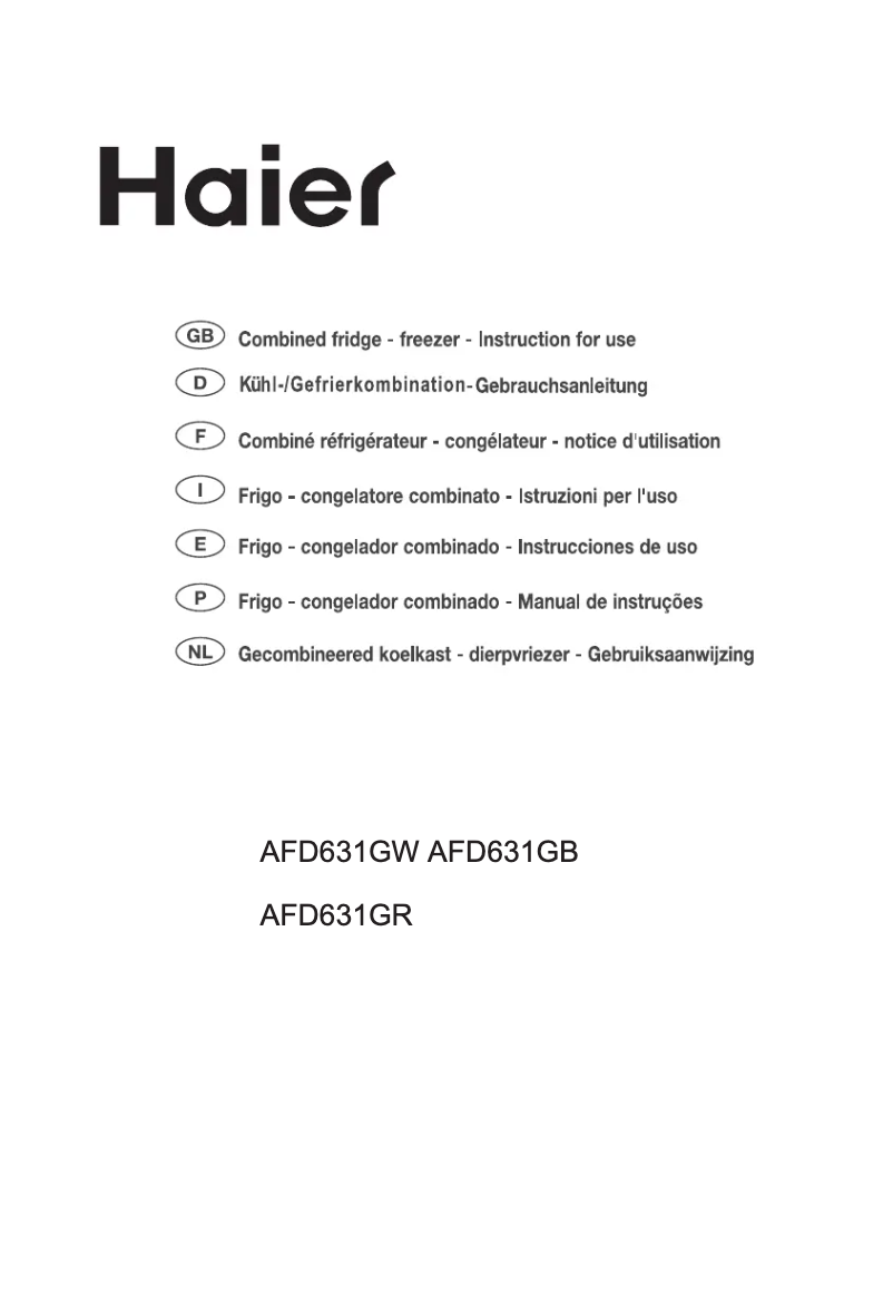 Página 1 del manual Manual de usuario Haier AFD631GW