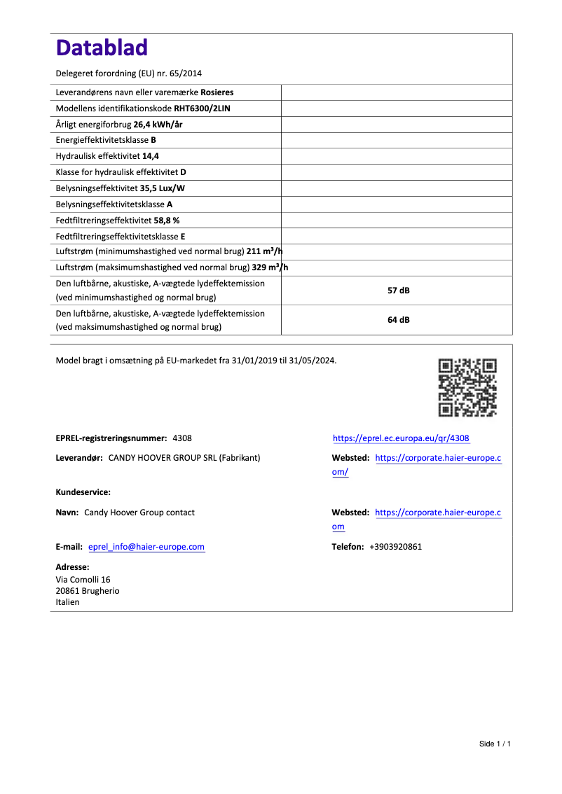 Imagen de la primera página del manual del dispositivo RHT6300/2LIN
