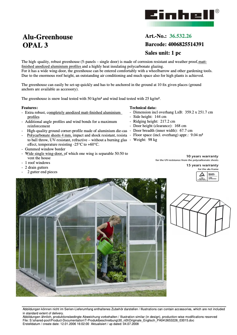 Imagen de la primera página del manual del dispositivo OPAL 3