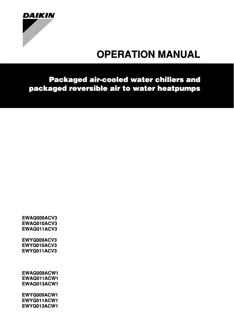 Página 1 del manual Manual de usuario Daikin EWYQ011ACV3