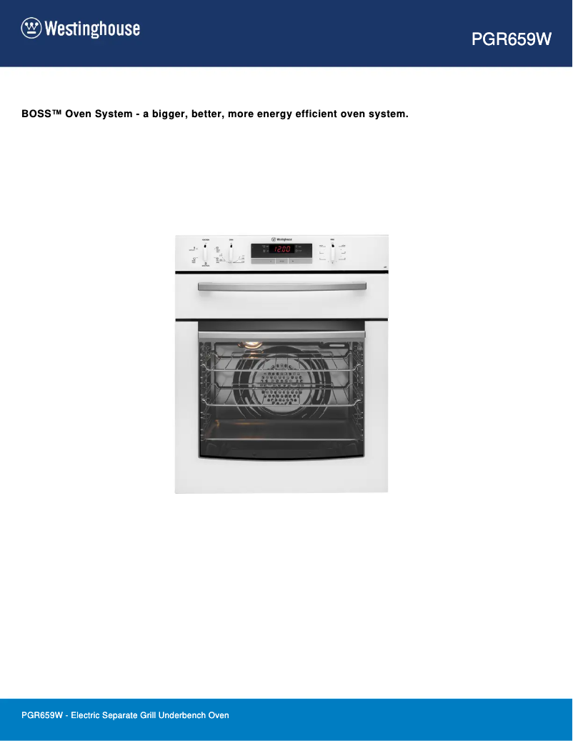 Página 1 del manual Ficha técnica Westinghouse PGR659W