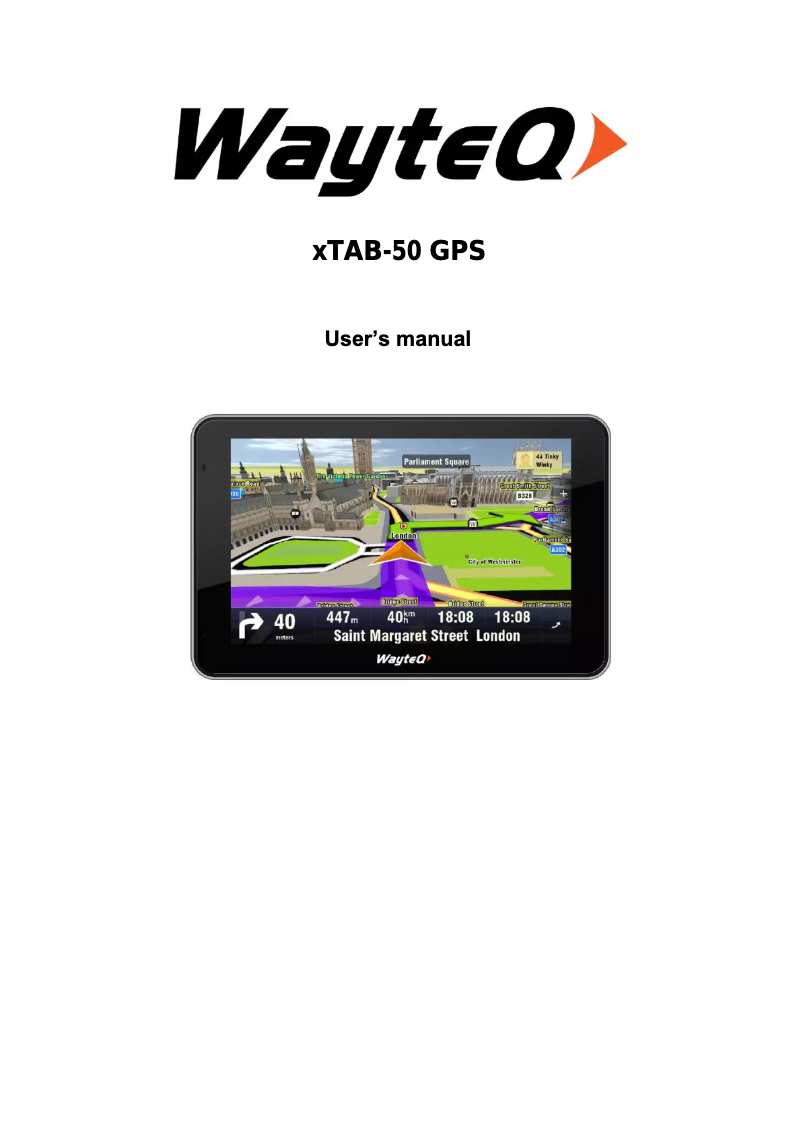 Página 1 del manual Manual de usuario WayteQ XTab-50 GPS
