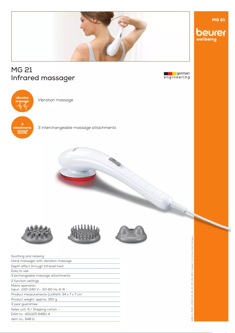 Imagen de la primera página del manual del dispositivo MG 21