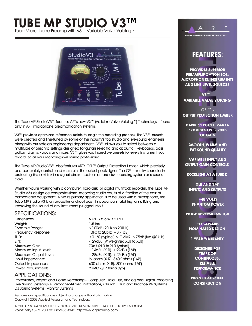 Imagen de la primera página del manual del dispositivo Tube MP