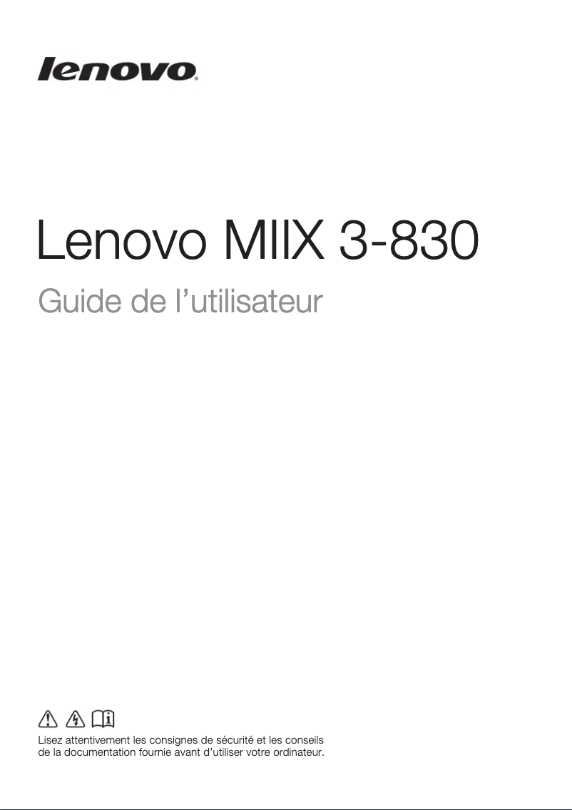 Imagen de la primera página del manual del dispositivo Miix 3-830