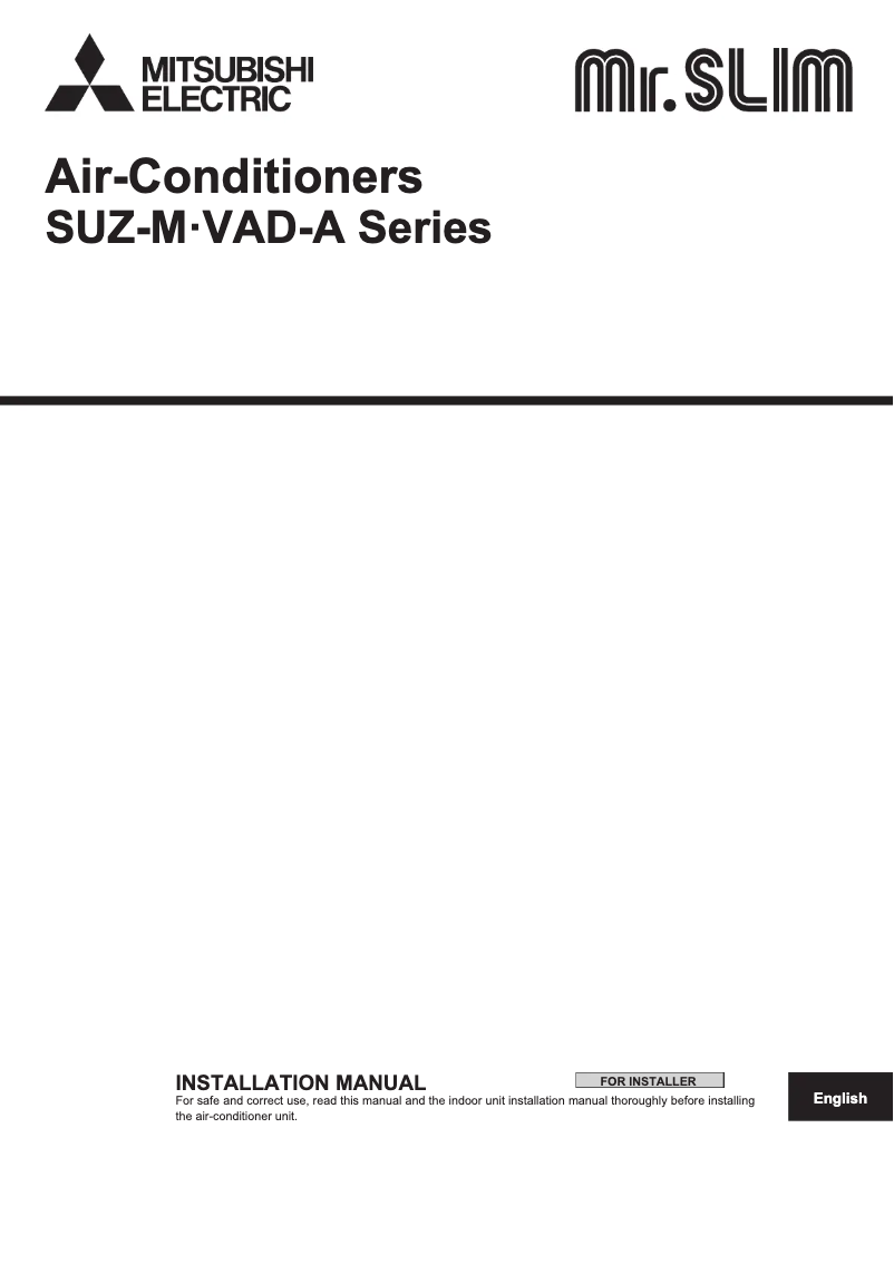 Página 1 del manual Manual de usuario Mitsubishi SUZ-M25-71VAD
