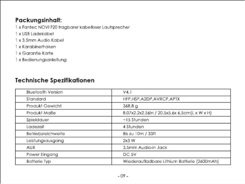 Página nº 1 - Manual de usuario Fantec NOVI F20