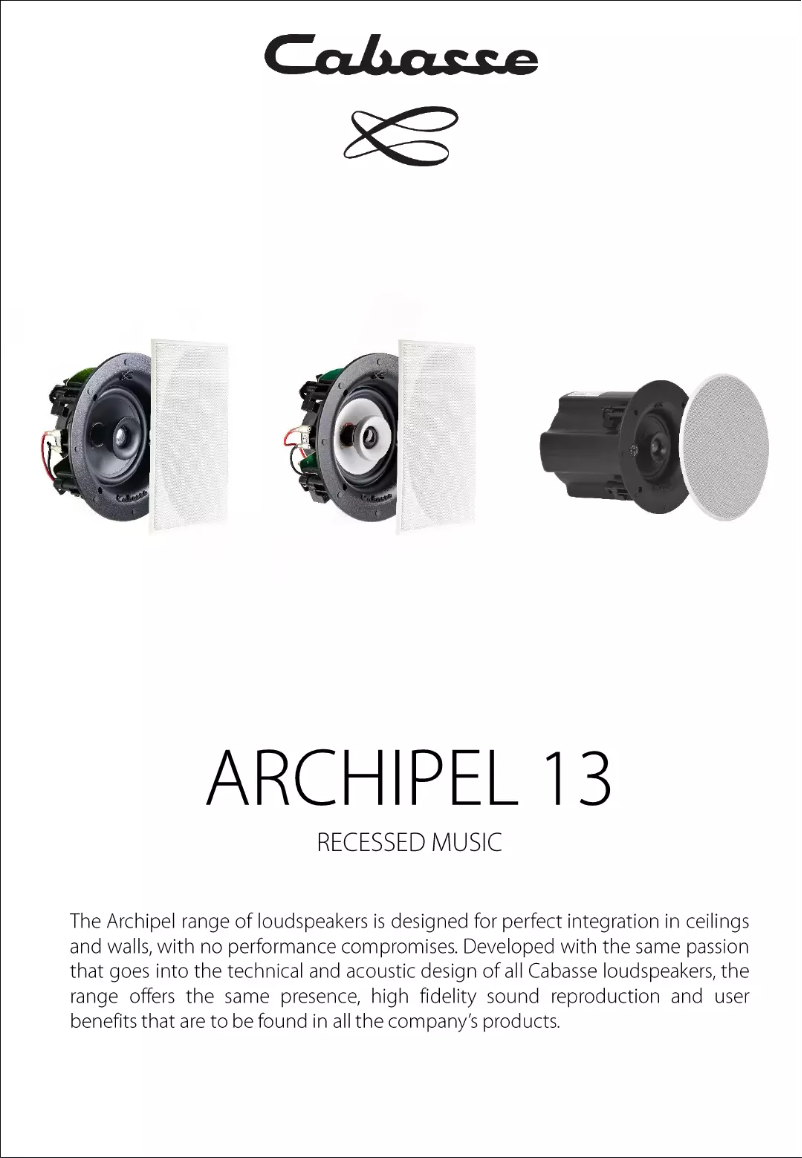 Página 1 del manual Ficha técnica Cabasse Archipel 13 ICD