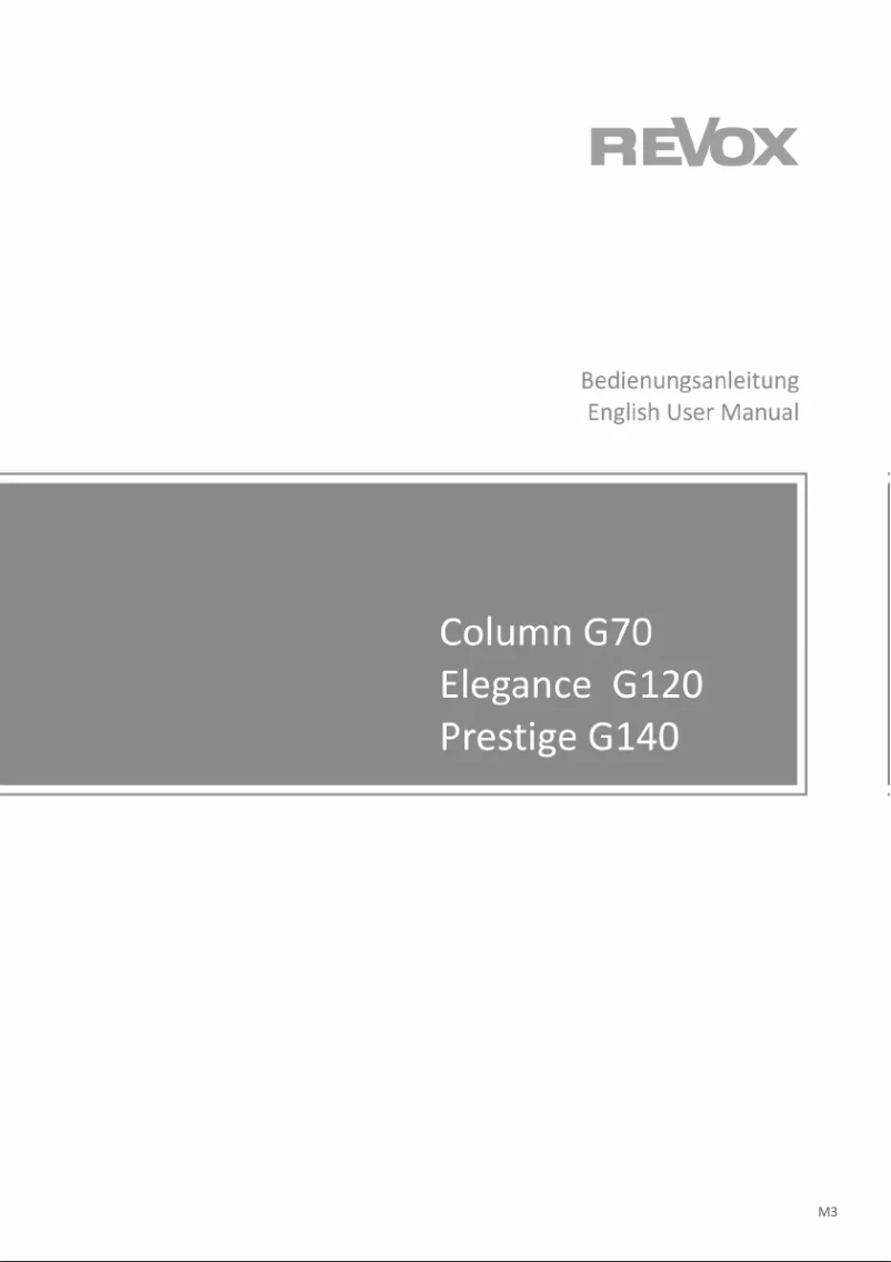 Página nº 1 - Manual de usuario Revox Elegance G120