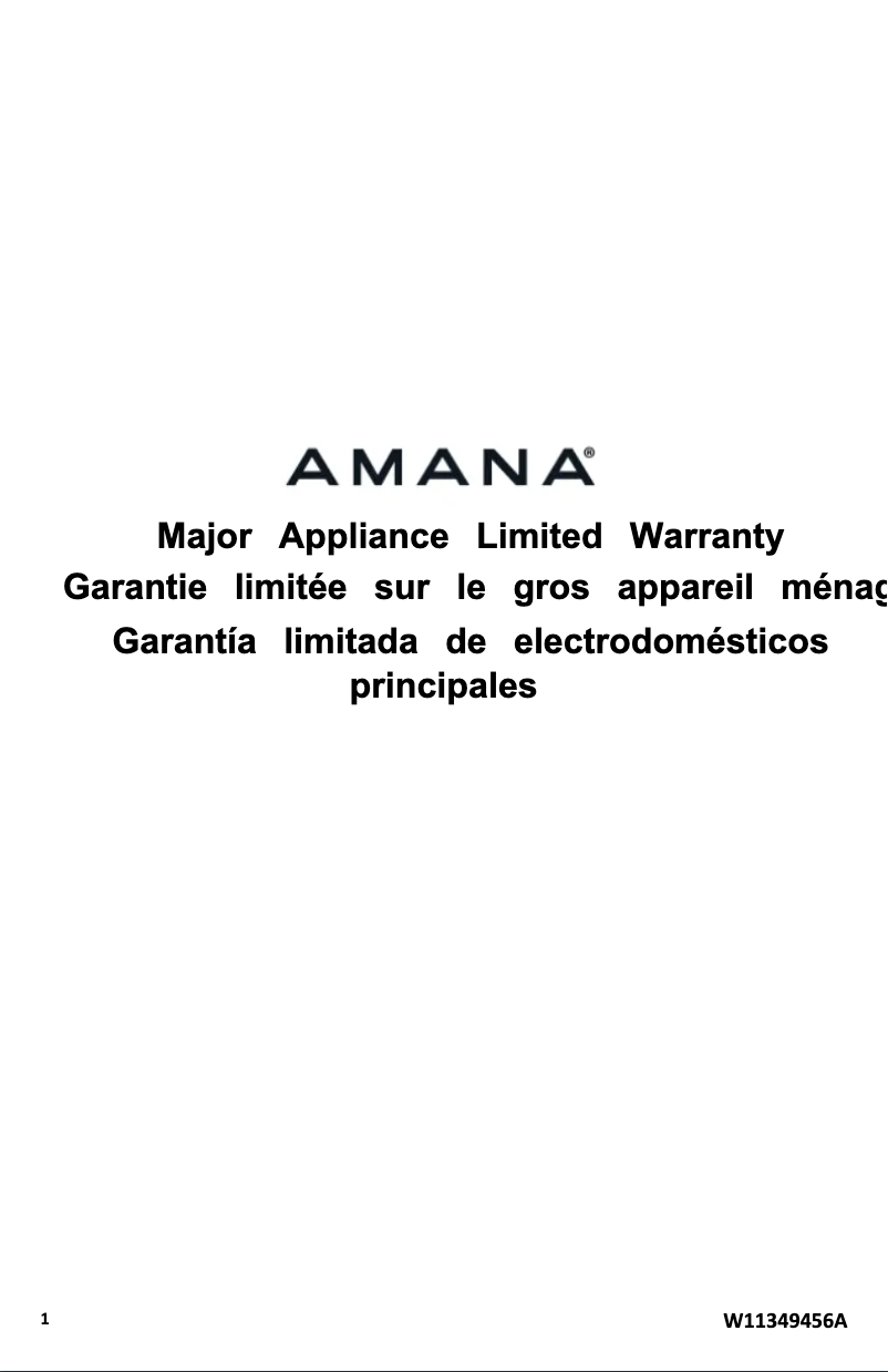 Imagen de la primera página del manual del dispositivo ADB1400AMW
