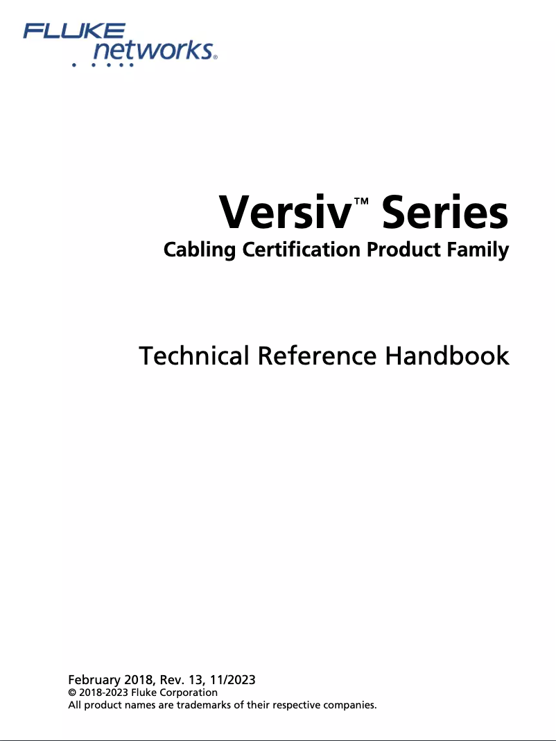Página nº 1 - Manual de usuario Fluke FiberInspector Networks FI2-7300