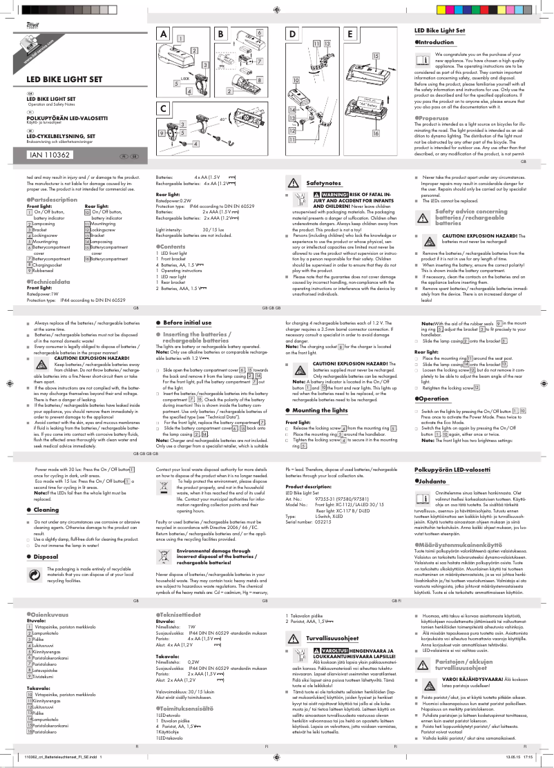 Página 1 del manual Manual de usuario Crivit XC-117