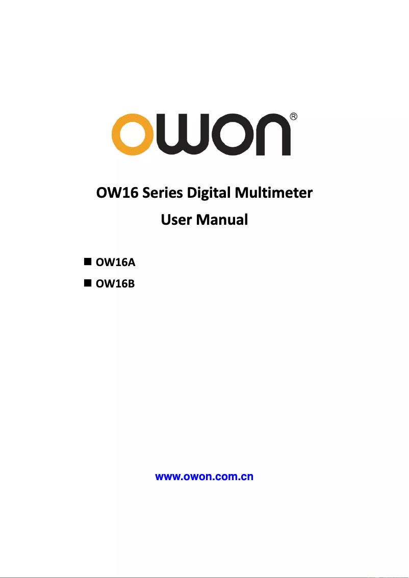 Página 1 del manual Manual de usuario Owon OW16B