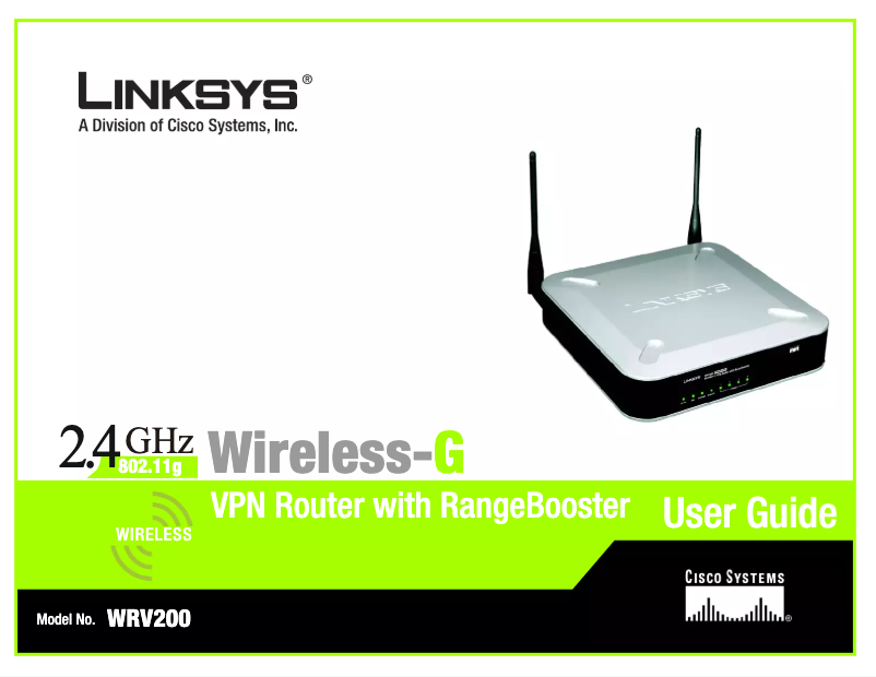 Página nº 1 - Manual de usuario Linksys WRV200