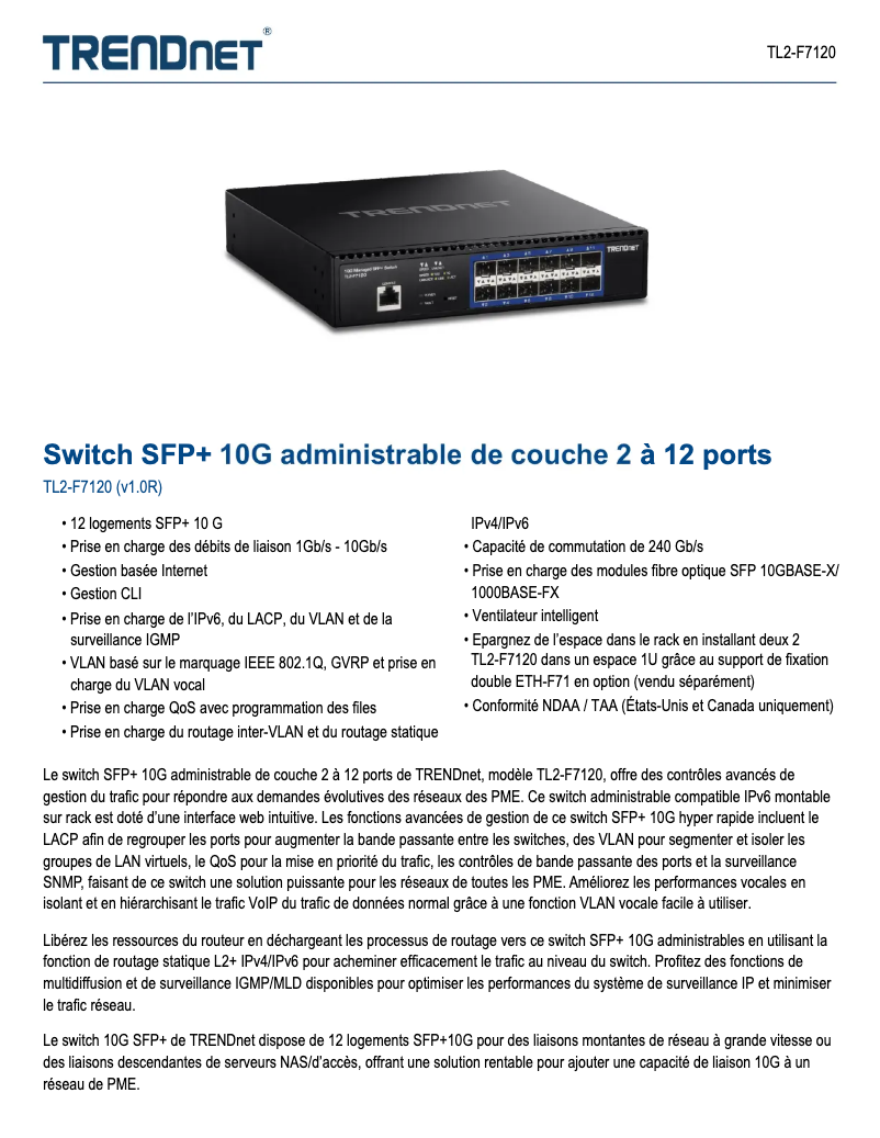 Imagen de la primera página del manual del dispositivo TL2-F7120