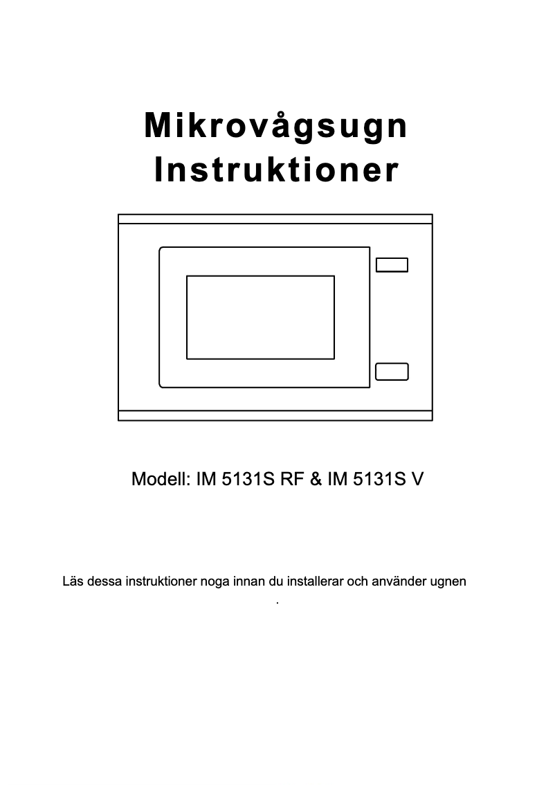 Imagen de la primera página del manual del dispositivo IM5131SV