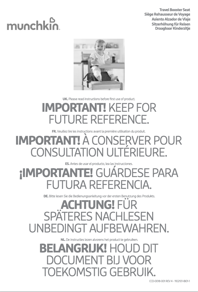 Página 1 del manual Manual de usuario Munchkin GoBoost Travel Booster Seat